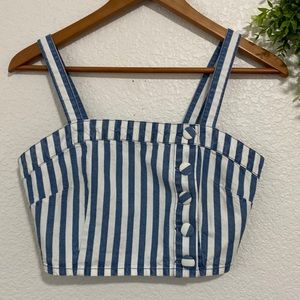 Forever 21 Blue/White Stripe Crop Top